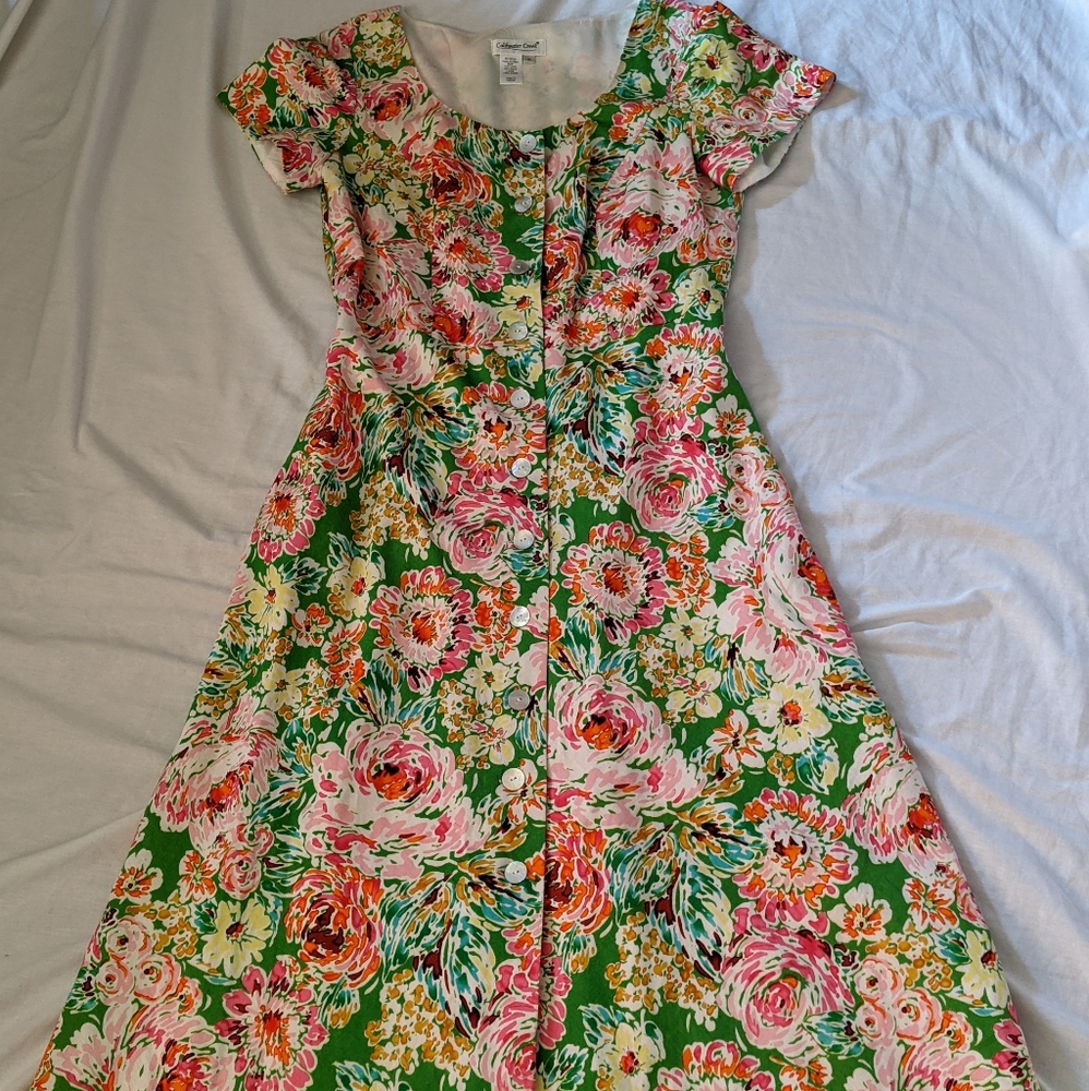 Coldwater Creek short sleeve floral dress size 10